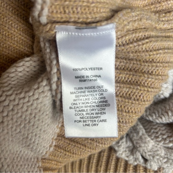 FRYE AND CO. V-Neck Sweater - Cream and Tan Women’s XL - Picture 6 of 6